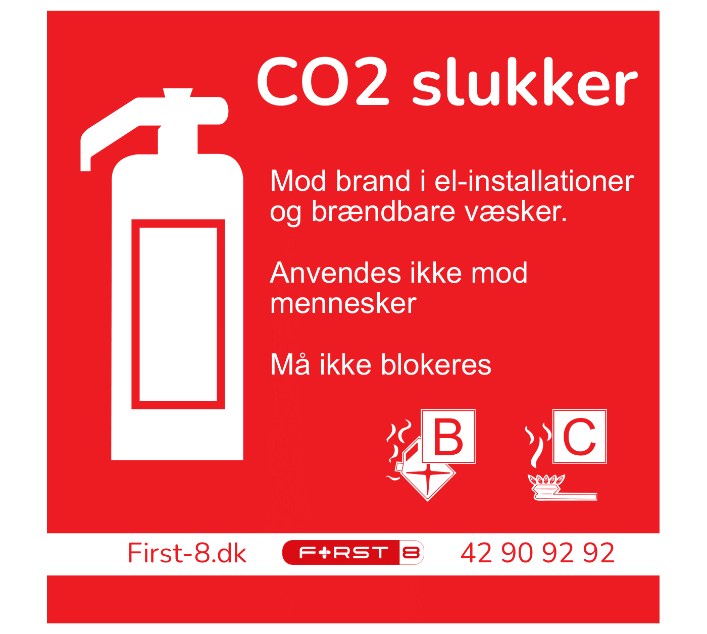Co2 skilte 15x15 cm