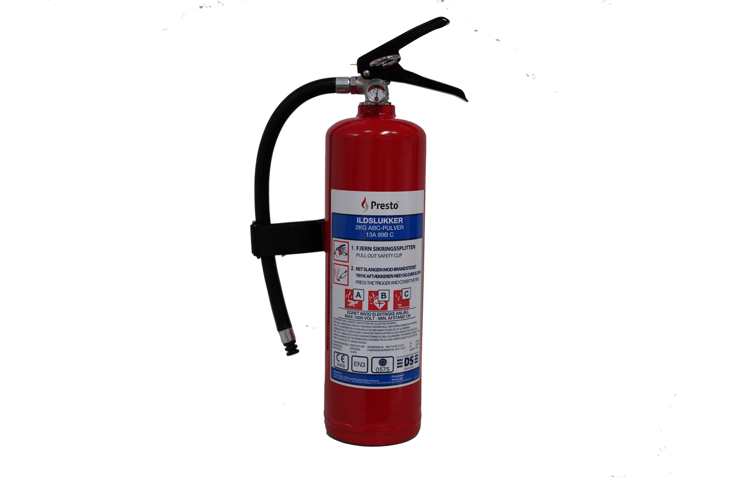 Presto - 2kg Pulverslukker P2GS - DS-godkendt