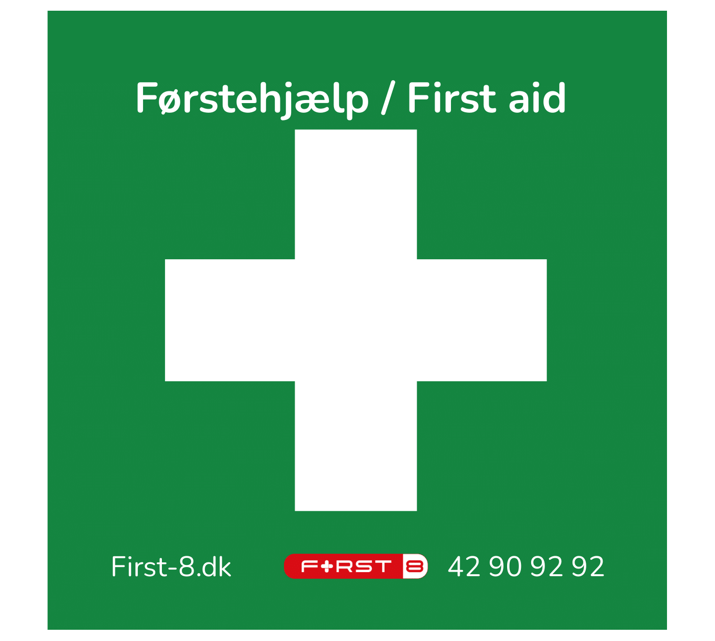 Førstehjælp skilte 15x15 cm