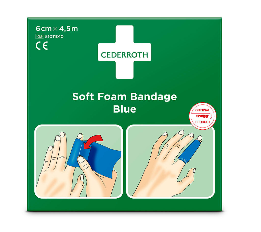 Cederroth Soft Foam Bandage Blue 6cm x 4.5m
