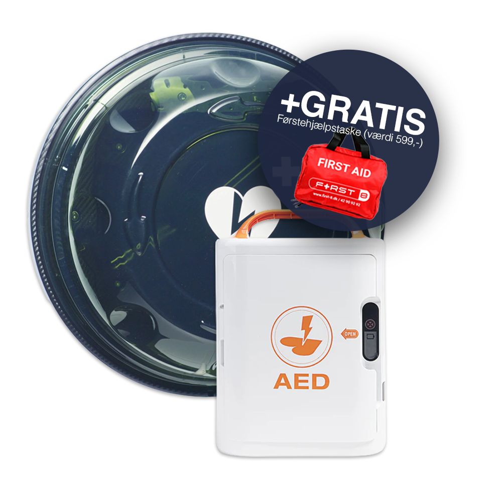 Mediana A16 Hjertestarter + Udendørs skab (+gratis førstehjælpstaske)