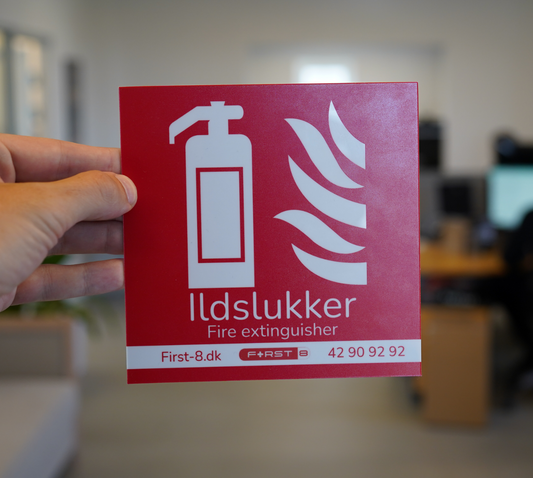 Ildslukker skilte 15x15 cm